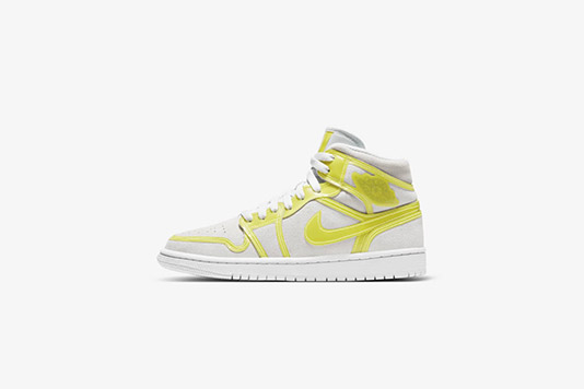 Une Air Jordan 1 Mid aux accents jaune fluo rejoint l'eshop de Nike