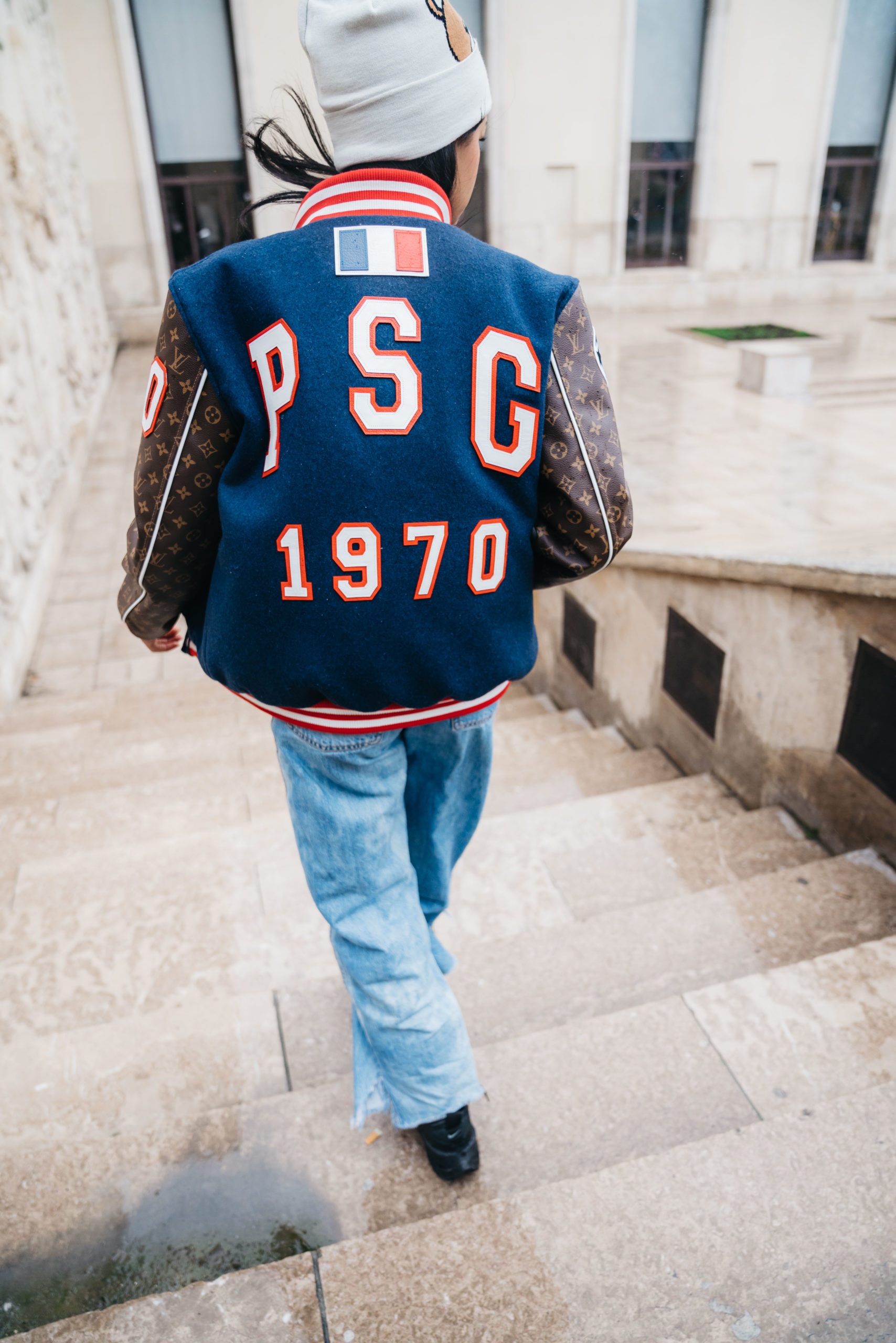 PSG x Louis Vuitton : Une Varsity Jacket upcyclée made in France
